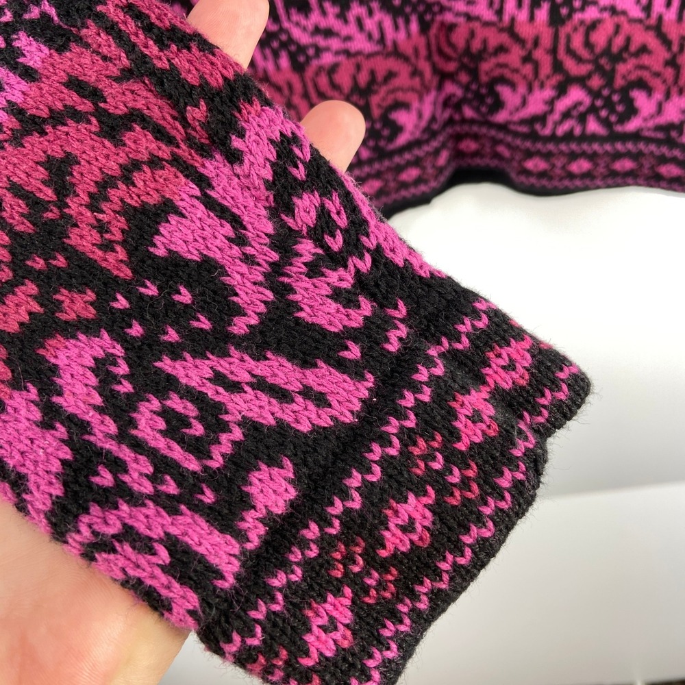 Nomadic Traders‎ Black Pink Ombre Knit Cardigan Sweater Womens Small - Picture 8 of 8